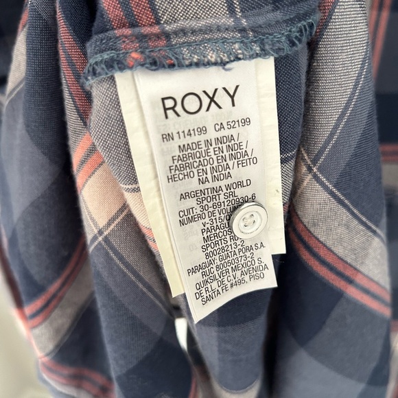 Roxy Navy and Red Plaid Shirt - Picture 4 of 4